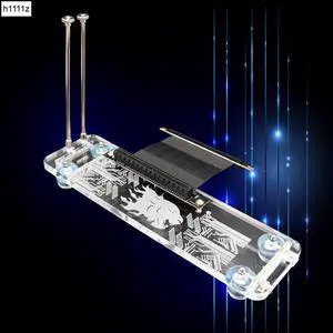 Graphics Card Bracket RGB LED Light with PCI-E 3.0 16X Riser Cable External Built-in Kickstand Mounting Bracket for DIY ATX Case