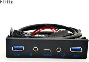 HUB 5 Port  3.1 TYPE-C  3.0 Front Panel HD Audio 3.5mm Earphone Jack Mic Expansion Adapter for Desktop 3.5" Floppy Bay