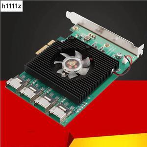 16 Ports SATA 6G PCI Express Controller Card Marvell 88SE9215 Chipset PCIe to SATA III 3.0 with MINI SAS to 4 SATA Cable