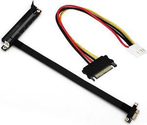 Misskit PCIE 1X TO 16X Flexible Extension Cable PCI Express 1 to 16 X Adapter PCIE Riser Card Extender SATA to IDE 4Pin Power for Mining(9.84")