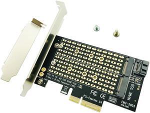 M.2 NVMe SSD NGFF TO PCIE X4 Adapter M Key B Key Dual Interface Card Support PCI Express 3.0 2230 2242 2260 2280 Size M2 SSD