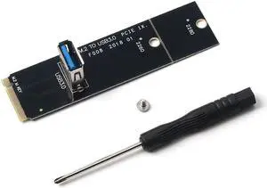 2pcs NGFF M.2 To PCI-E L USB3.0 Adapter Converter Expansion Riser Card for Mining Machine