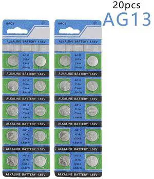 2*10pcs/pack AG13 LR44 357 Button Batteries R44 A76 SR1154 LR1154 Cell Coin Alkaline Battery 1.55V G13 For Watch Toys Remote