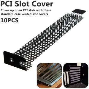 10 Pcs/lot Hard Steel  Black Dust Filter Blanking Plate PCI Slot Cover  Dust Filter Blanking Screws