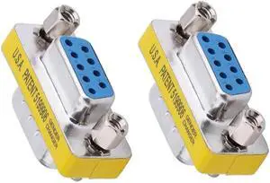 2Pcs DB9 Male to Male/ Female to Female/ Male to Female Adapter Gender Changer Serial RS232 Coupler Straight Converter Connector