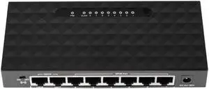 8 Port 10/100Mbps POE Fast Ethernet Network Switch Lan Hub Ethernet Smart Switcher for NVR Router Support 6-55V Power Supply