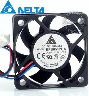 original Delta 3-wire 50*50*10mm EFB0512HA 5010 12V 0.15A 5cm  PWM speed fan  for