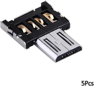5PCS Mini Micro USB to USB Connector OTG Cable USB OTG Adapter For