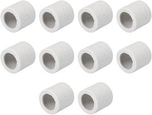 10mm Dia Ceramic Insulation Tube Single Bore Alumina Porcelain High Temperature Insulator Pipe for Heating Element 10 Pcs