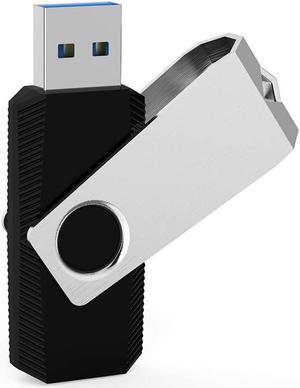 64 GB Flash Drive USB Flash Drive Thumb Drive 64GB Memory Stick Zip Drive Swivel Design Pen Drive Fold Storage Jump Drive 64 G USB 2.0 Black