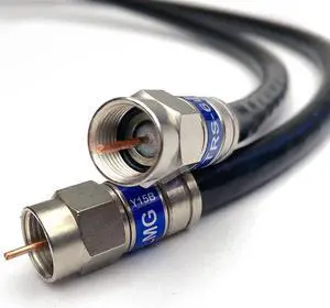 75ft Black Quad Shield Solid Copper 3GHZ RG-6 Coaxial Cable 75 Ohm (DIRECTV Satellite TV or Broadband Internet) Anti Corrosion Brass Connector RG6 Fittings Assembled in USA by PHAT SATELLITE INTL