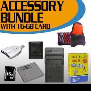 Canon SD1400IS Accessory Saver Bundle (16GB Memory Card + Extended Life Battery + USB Card Reader + Deluxe Camera Case +