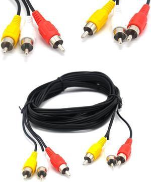 Padarsey RCA 5FT Audio/Video Composite Cable DVD/VCR/SAT Yellow/White/red connectors 3 Male to 3 Male