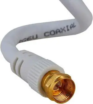 Cables Direct Online RG6 Dual Shield White Coaxial Cable 75ft  Reliable, High-Performance