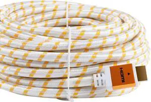 CableVantage HDMI 75ft Cable Cord with Ethernet Gold Plated Male to Male for PC PS4 TV Monitor High Speed HDMI 75feet Cable Cord Audio Return Full HD 1080P v1.4 White