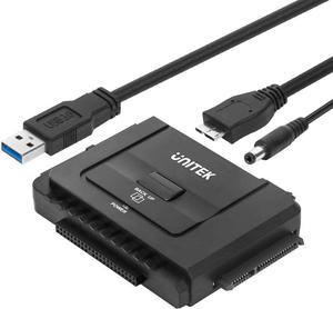 Unitek USB 3.0 to IDE & SATA Converter External Hard Drive Adapter Kit for Universal 2.5/3.5 HDD/SSD Hard Drive Disk, One Touch Backup Function and Restore Software, Included 12V/2A Power Adapter