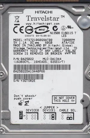 Hitachi HTS721060G9AT00 60GB Hard Drive