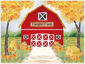 Allenjoy 8x6ft Fall Red Farm Backdrop for Photography Watercolor Autumn Great Pumpkin Patch Halloween Farmland Newborn Children Birthday Background Decorations Photobooth Banner Photo Studio Props