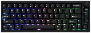EPOMAKER P65 QMK/VIA Wireless Aluminum Gaming Keyboard, Gasket-Mount, Bluetooth/2.4Ghz/USB(A to C), Hot Swappable, N-Key Rollover, for Mac/PC/PS/Xbox (Black, Zebra Switch)