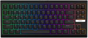 EPOMAKER G84 80% RGB Gaming Mechanical Keyboard, 2.4GHz/ Type-C/BT Wireless Keyboard, QMK/VIA Programmable, Hot-Swappable, NKRO, with Shine Through PBT Keycaps for Gamers (Black, Clear Switch)