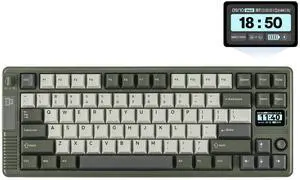 EPOMAKER RT85 Wireless Mechanical Keyboard with Joystick & DIY Screen, 8000mAh, BT/USB/2.4Ghz, Gasket, 5-Layer Paddings, Hot-Swap, PBT Keycap, 75% Gaming Keyboard (Army Green, Wisteria Linear) EPOMAKER RT85 Wireless Mechanical Keyboard with Joystick & DIY Screen, 8000mAh, BT/USB/2.4Ghz, Gasket, 5-Layer Paddings, Hot-Swap, PBT Keycap, 75% Gaming Keyboard (Army Green, Wisteria Linear)