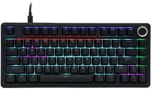 EPOMAKER Aula F75-Wired 75% Gaming Keyboard with Knob, Shine Through ABS Keycap, Gasket Structure, Programmable, Hot Swappable Creamy Mechanical Keyboard for Games/Office (Black)