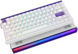 EPOMAKER Aula Hero84 HE Wired Hall Effect Keyboard with RGB Lightbox, 0.01mm Adjustable Actuation, 8KHz Polling, 0.125ms Latency, Snap Key, SOCD, Magnetic Gaming Keyboard (White&Purple)