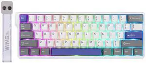 EPOMAKER Aula WIN60 HE 60% Wired Magnetic Keyboard with Adjustable Actuation, 8000 Hz Polling Rate, Hall Effect Switches, Hot-Swap, for FPS Games (Grey&White&Blue)