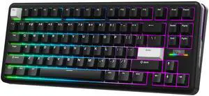 EPOMAKER TH85 QMK/VIA Wireless Gaming Keyboard, BT5.0/2.4GHz/USB-C, Hot Swappable Pre-lubed Custom Creamy Jade Linear Switches, Gasket Creamy Keyboard for PC/Mac/Office/Gaming (Black)