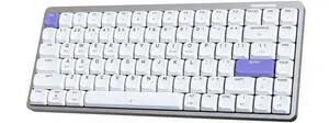 EPOMAKER Luma84 Low Profile Aluminum Mechanical Keyboard, QMK/VIA Programmable, Tri-Mode Wireless, Win/MAC/Linux Compatible, RGB Backlight (White&Purple, Gateron Low-Profile Brown Switch)