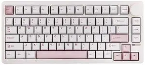 EPOMAKER QK81 75% Wireless Mechanical Gaming Keyboard, QMK/VIA Programmable and Hot-Swappable, 81 Keys with Metal Knob, 2.4Ghz/BT/USB, Creamy Gasket-Mount, RGB Backlight (White, Wisteria Switch)