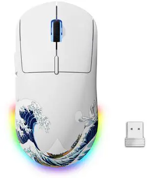 Typehaven G57 Wireless Gaming Mouse, 8000 DPI, 80g, 2.4G/Bluetooth/USB-C Rechargeable Wireless Mouse with 5 Programmable Buttons for PC/Mac, White Typehaven G57 Wireless Gaming Mouse, 8000 DPI, 80g, 2.4G/Bluetooth/USB-C Rechargeable Wireless Mouse with 5 Programmable Buttons for PC/Mac, White