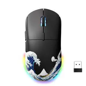 Typehaven G57 Wireless Gaming Mouse, 8000 DPI, 80g, 2.4G/Bluetooth/USB-C Rechargeable Wireless Mouse with 5 Programmable Buttons for PC/Mac, Black Typehaven G57 Wireless Gaming Mouse, 8000 DPI, 80g, 2.4G/Bluetooth/USB-C Rechargeable Wireless Mouse with 5 Programmable Buttons for PC/Mac, Black