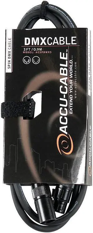 American DJ 5-Pin DMX Lighting Cable 3 ft.