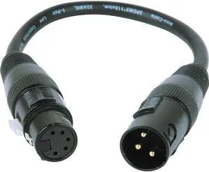 American DJ 3-Pin Male XLR to 5-Pin Female XLR Turnaround