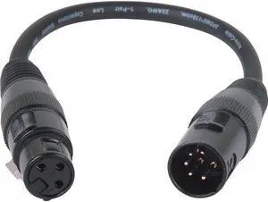 American DJ 5-Pin Male to 3-Pin Female XLR Turnaround DMX Cable
