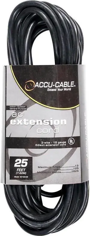 American DJ EC163 16 Gauge IEC Power Extension Cord 3 ft. 25 ft.