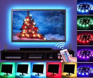 Led Strip Lights 6.56ft / 2m for 40-60in TV Waterproof 5050 RGB Bias Lighting for HDTV USB TV LED Backlight Kit with Remote Control