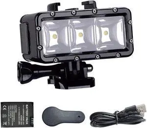 Diving Light High Power Dimmable Waterproof LED Video Light Fill Night Light Diving Underwater Light Waterproof 147ft(45m) for Gopro Hero 8 7 6 5 5S 4 4S 3+ 2 SJCAM SJ4000 SJ5000 YI Action