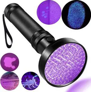 UV Black light Flashlights 100 LED 395 nm Ultraviolet Pet Urine Detector for Dog, Cat, Bed Bugs, Scorpions
