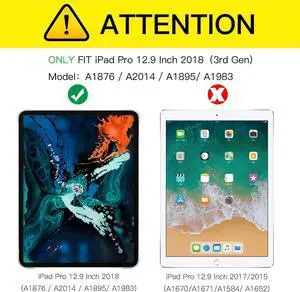 Case for iPad Pro 12.9 Inch 2018 Protective Shockproof Cover with iPad Pencil Holder Auto Sleep Wake Support iPad Pencil Charging for iPad Pro 12.9 Inch 3rd Generation