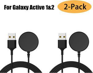 2-Pack Compatible with Samsung Galaxy Watch Active / Active 2 Charger Dock Wireless Charging Cable for Samsung Galaxy Active 1 / Active 2 Watch SM-R500 / SM-R820 / SM-R830