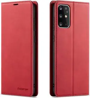 Case for Samsung Galaxy S20 Premium PU Leather Cover TPU Bumper with Card Holder Kickstand Hidden Magnetic Adsorption Shockproof Flip Wallet Cover for Galaxy S20