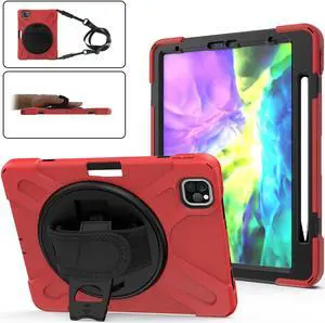 iPad Pro 11 2020 2nd Generation Case with Pencil Holder [ Support Apple Pencil Charging ] + Hand Strap / Shoulder Strap / Stand Protective Case Cover for iPad Pro 11 inch 2020