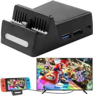 Werleo Switch TV Dock Atuten Mini Portable Conversion Base for N-Switch Charging Stand for Nintendo Switch with HDMI and USB 3.0 Port, Replacement for Nintendo Switch Dock