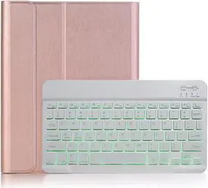 iPad Pro 11 Keyboard Case 2020 2nd Generation with Pencil Holder 7 Colors Backlit Smart Cover with Detachable Wireless Keyboard for iPad Pro 11 2020