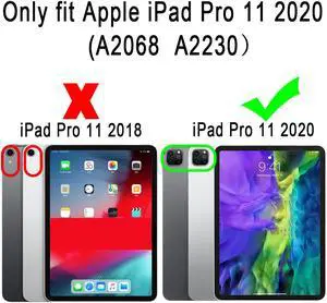 iPad Pro 11 Keyboard Case 2020 2nd Generation with Pencil Holder 7 Colors Backlit Smart Cover with Detachable Wireless Keyboard for iPad Pro 11 2020
