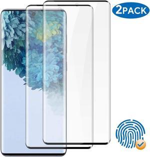 2 Pack Galaxy S20 Ultra 6.9" Screen Protector Tempered Glass 9H Hardness 3D Curved Full Coverage HD Protetive Film Fingerprint Compatible for Samsung Galaxy S20 Ultra