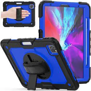 Case for New iPad Pro 11 Inch 2020 2nd Generation with 360 Degree Rotating Hand and Shoulder Strap Heavy Duty Shockproof Protective Cover for iPad Pro 11 2020 & 2018