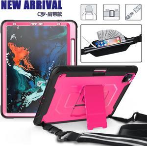 iPad Pro 11 Case 2020 2nd Generation Heavy Shockproof Protective Cover with Pencil Holder / Shoulder Strap / Stand